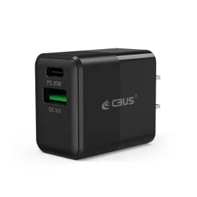 2-Port, 20W Fast Charging Wall Charger (USB-C   USB-A)