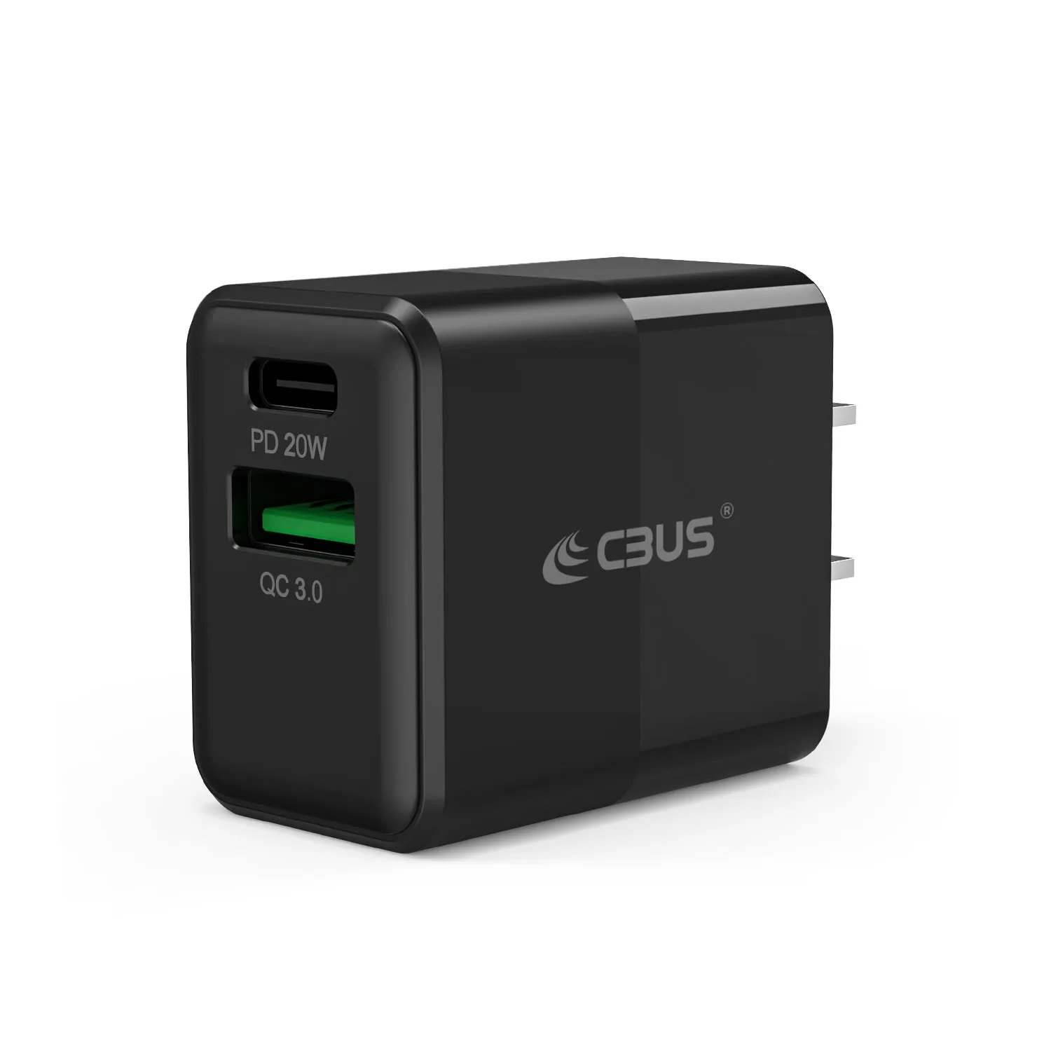 2-Port, 20W Fast Charging Wall Charger (USB-C   USB-A)