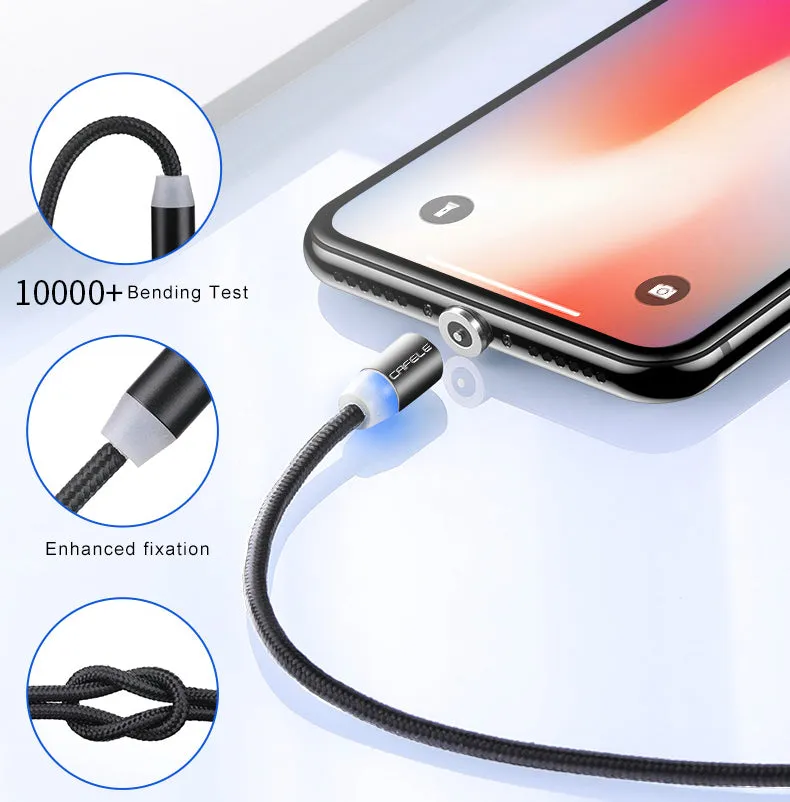 3 in 1 Nylon Braided Magnetic Data Cable