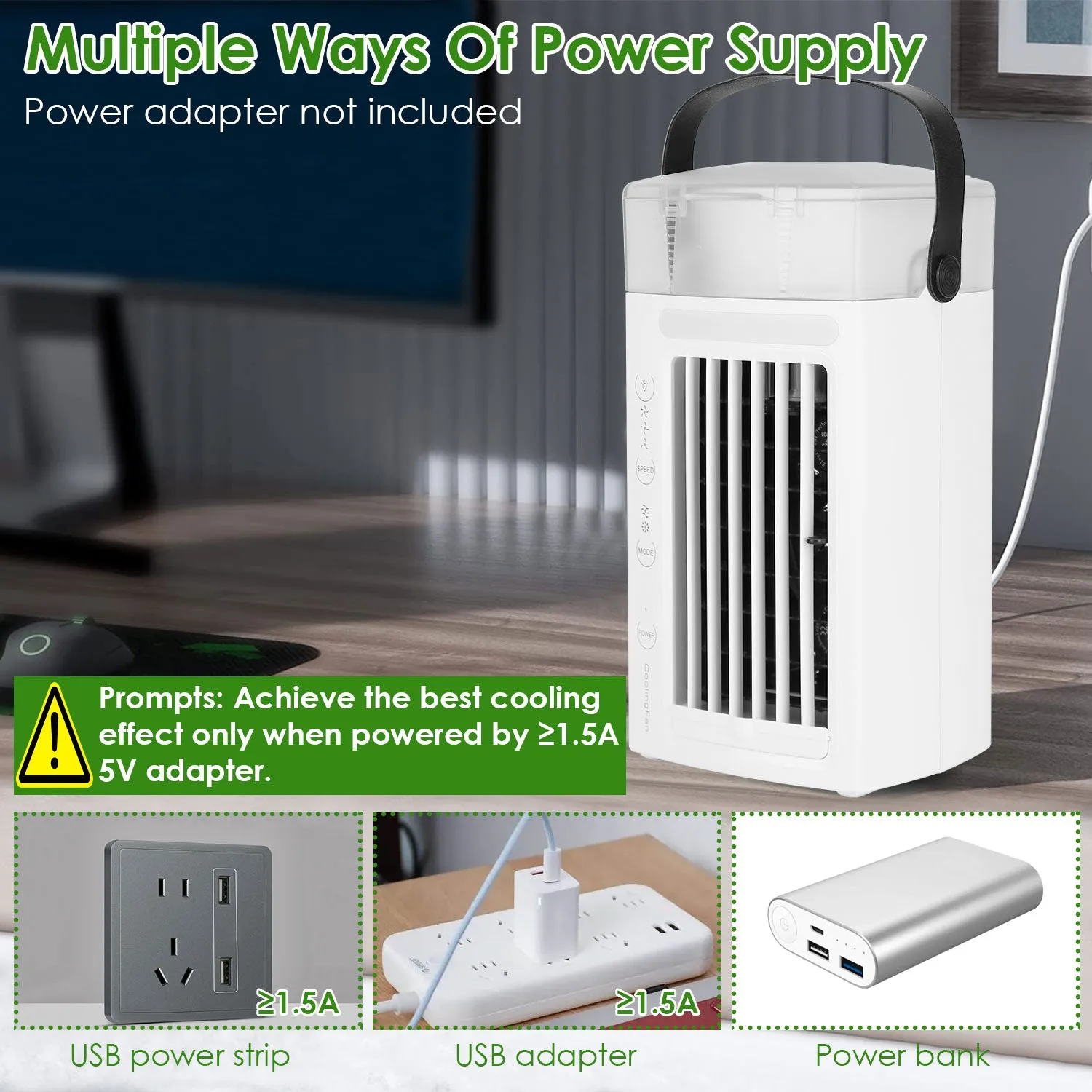 4-in-1 Evaporative Air Cooler Water Mist Cooling Fan