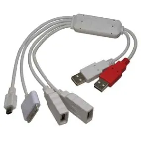 4 Port USB2.0 Squid Hub, Mini5 & Female x 2