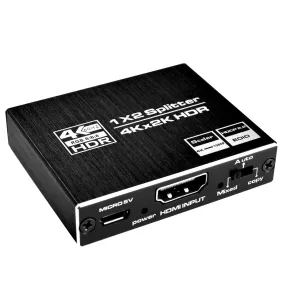 4Kx2K HDMI Intelligent Splitter HDR 1080p 1X2 3D Out for TV Monitor Sharing­ Screen Signal