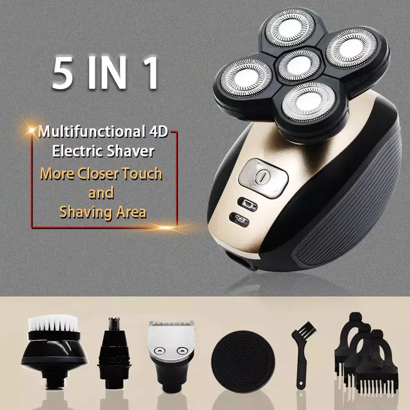5-in-1 4D Rotary Electric Shaver Beard Trimmer