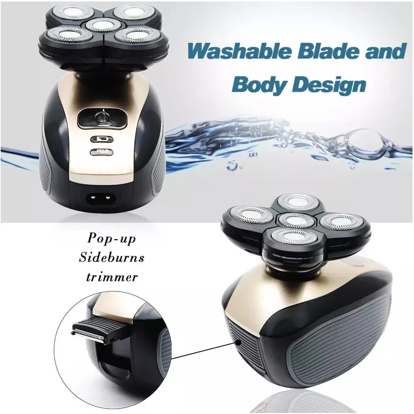 5-in-1 4D Rotary Electric Shaver Beard Trimmer