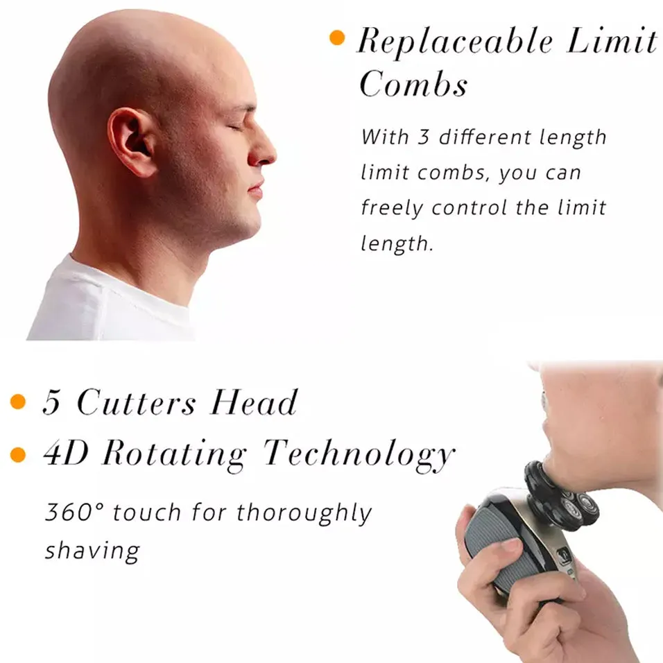 5-in-1 4D Rotary Electric Shaver Beard Trimmer