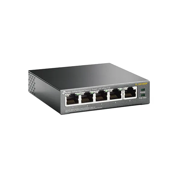 5-Port Gigabit Switch with 4-Port PoE - Desktop, Unmanaged