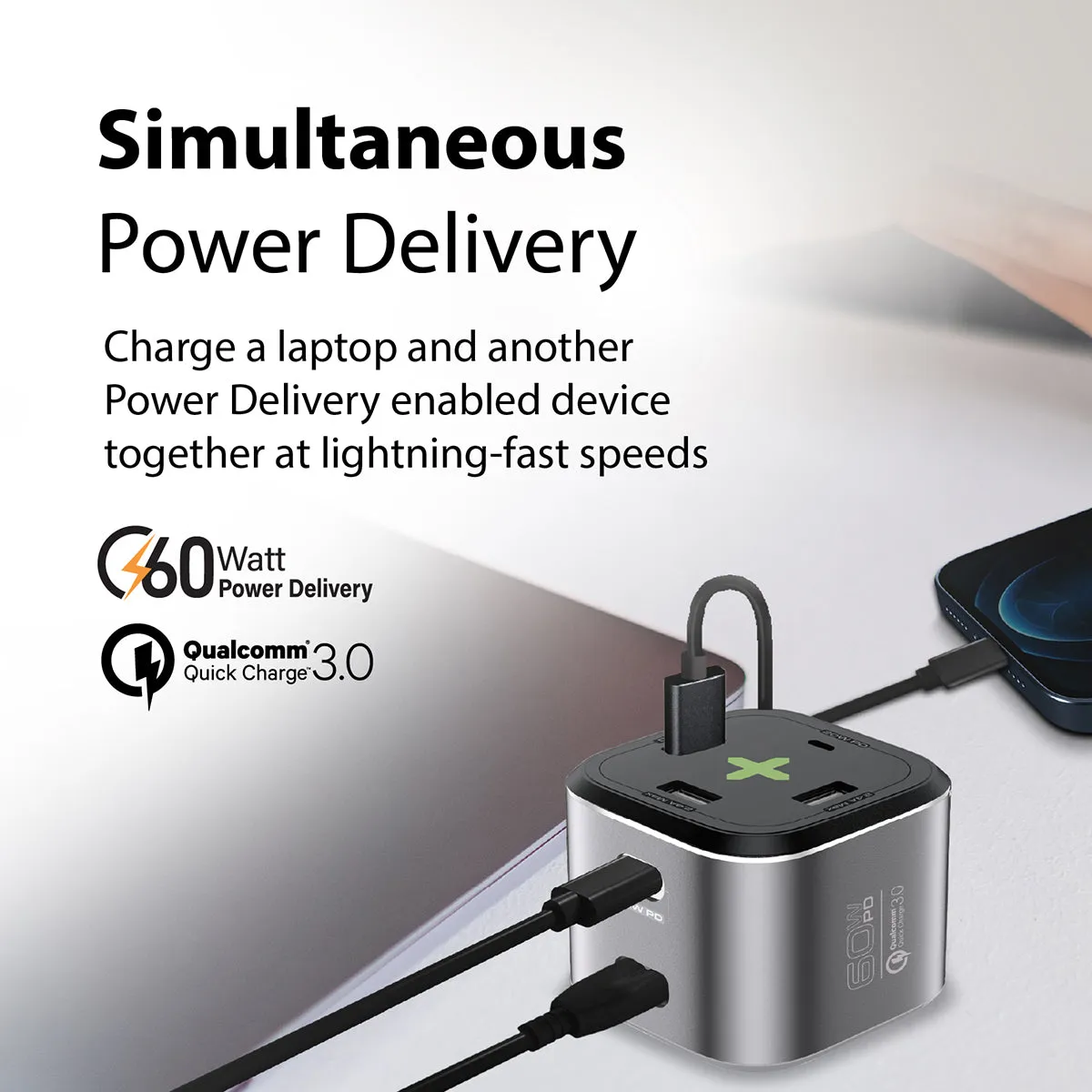 80W Quick Charging Multi-Port Charging Station