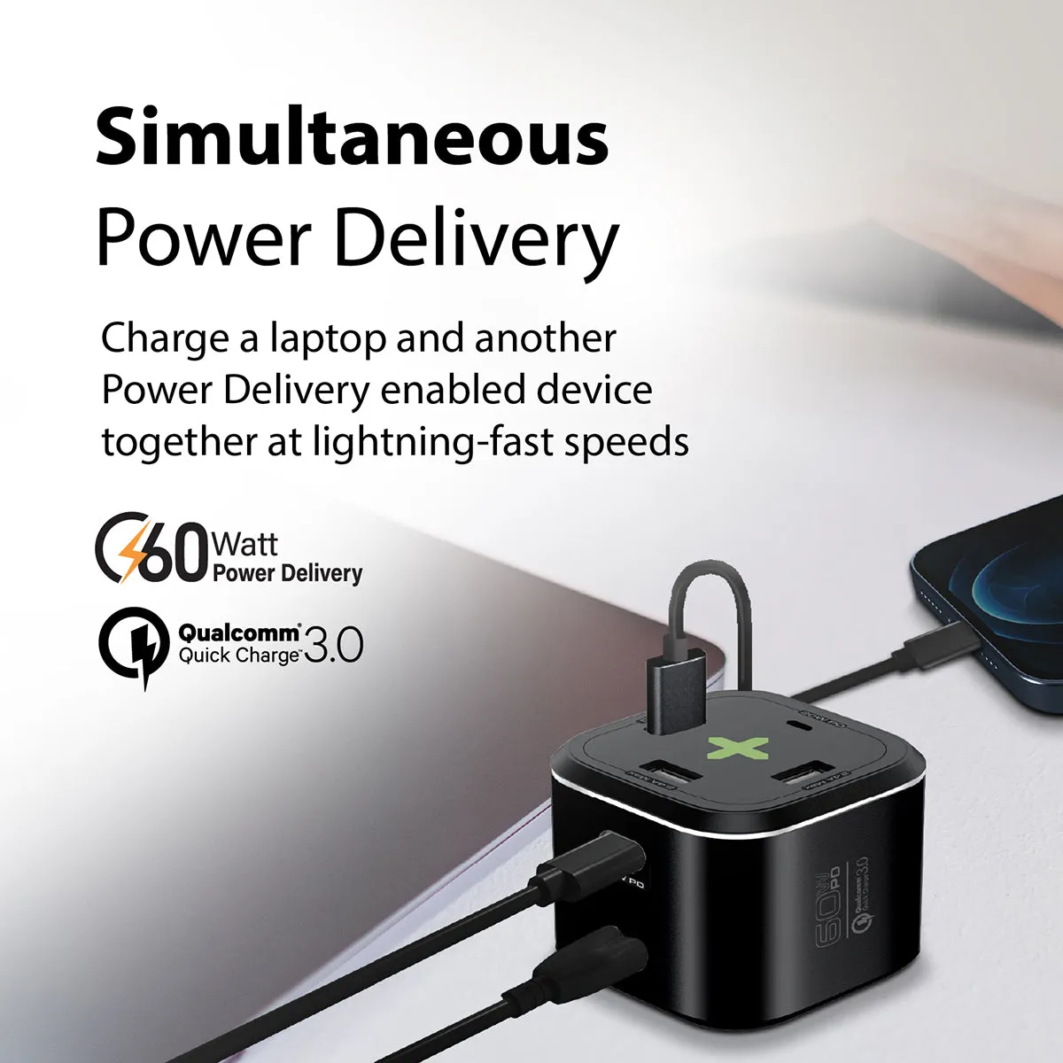 80W Quick Charging Multi-Port Charging Station