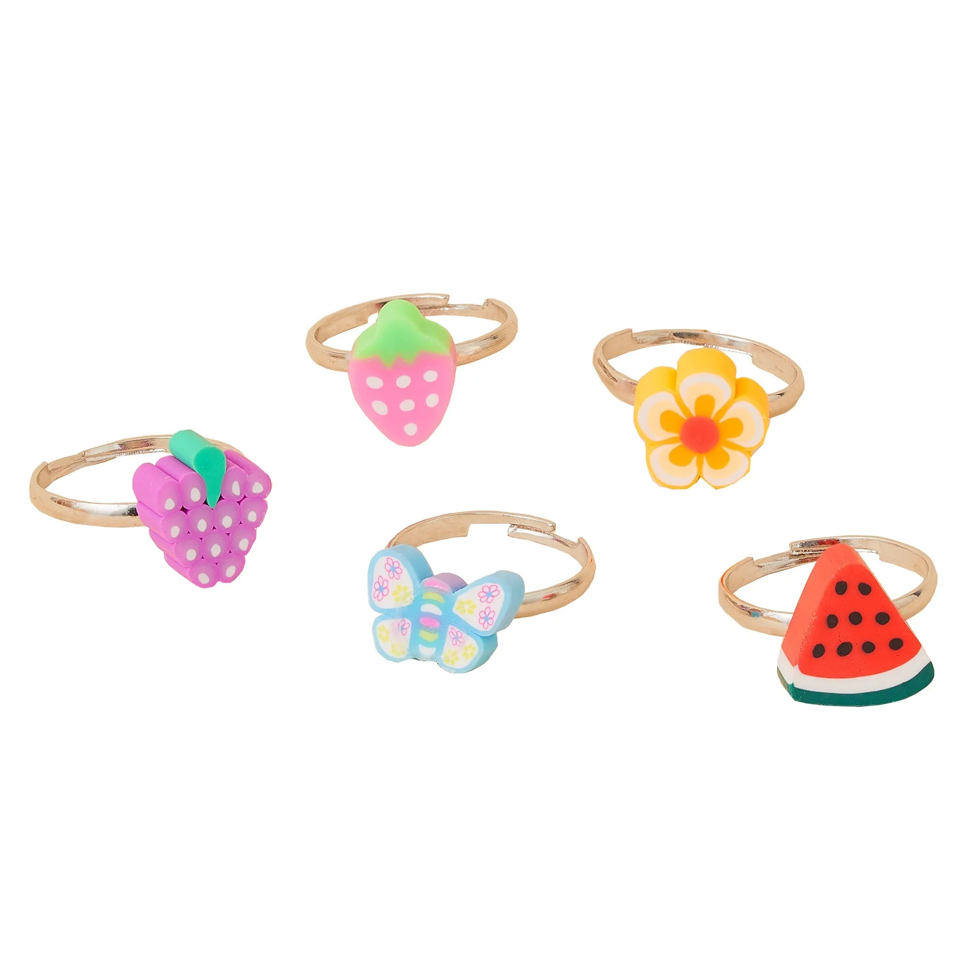 Accessorize London Girl's 5 X Fruit Ring Set
