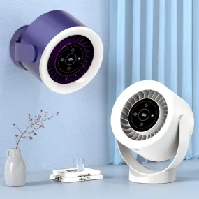 Adjustable Fan Light | Desktop & Wall-Mount | Rechargeable LED Display & USB Cooling Fan