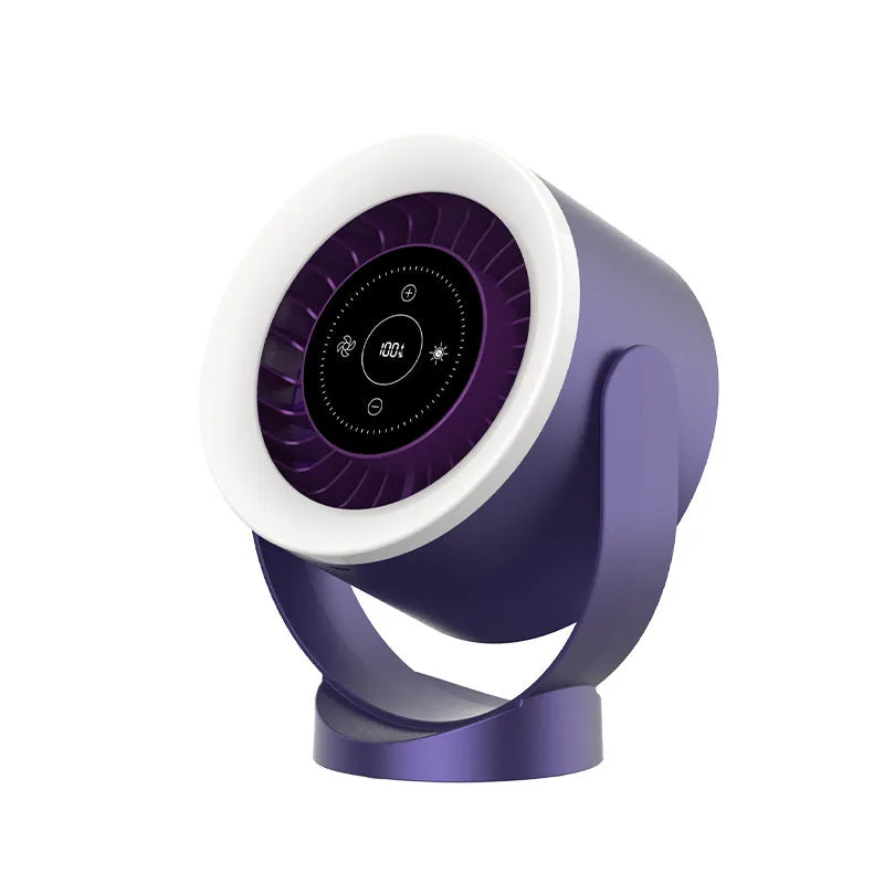 Adjustable Fan Light | Desktop & Wall-Mount | Rechargeable LED Display & USB Cooling Fan