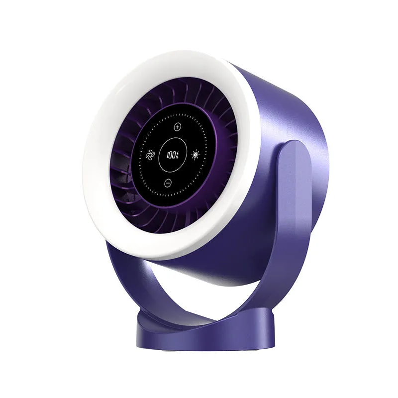 Adjustable Fan Light | Desktop & Wall-Mount | Rechargeable LED Display & USB Cooling Fan