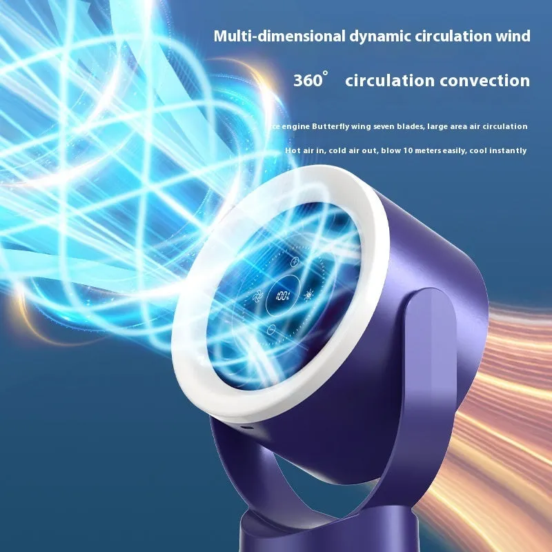 Adjustable Fan Light | Desktop & Wall-Mount | Rechargeable LED Display & USB Cooling Fan