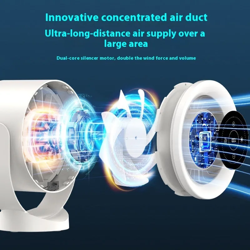 Adjustable Fan Light | Desktop & Wall-Mount | Rechargeable LED Display & USB Cooling Fan