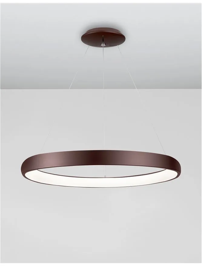 ALB Coffee Brown Aluminium & Acrylic Dimmable Inner Light Ring Pendant Medium - ID 8770