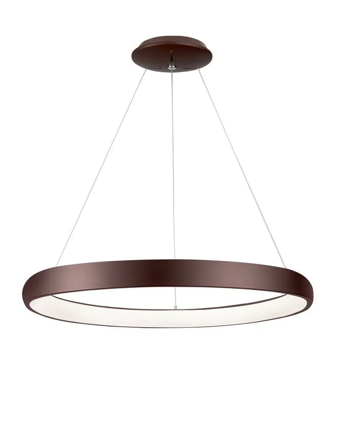 ALB Coffee Brown Aluminium & Acrylic Dimmable Inner Light Ring Pendant Medium - ID 8770