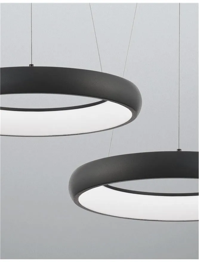 ALB Sandy Black Aluminium & Acrylic Dimmable Inner Light Ring Pendant Small - ID 10372