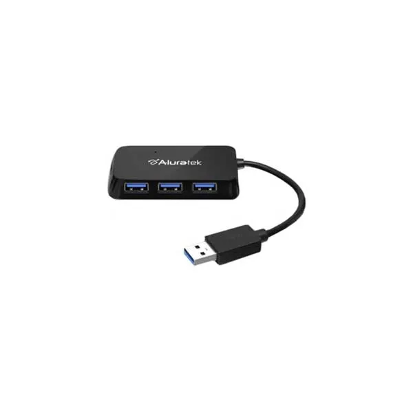 Aluratek AUH2304F 4-Port USB 3.0 SuperSpeed Hub with Attached Cable
