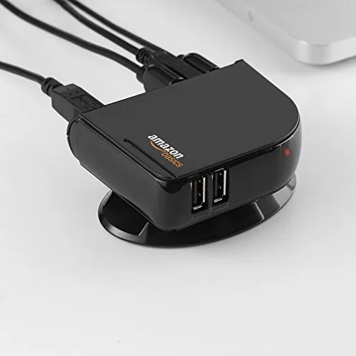 Amazon Basics 7 Port USB 2.0 Hub Tower with 5V/4A Power Adapter
