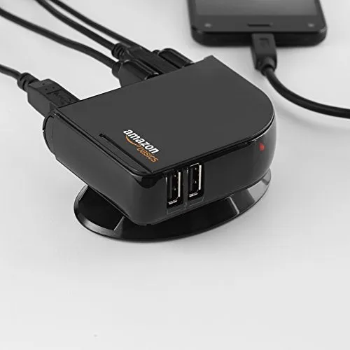 Amazon Basics 7 Port USB 2.0 Hub Tower with 5V/4A Power Adapter