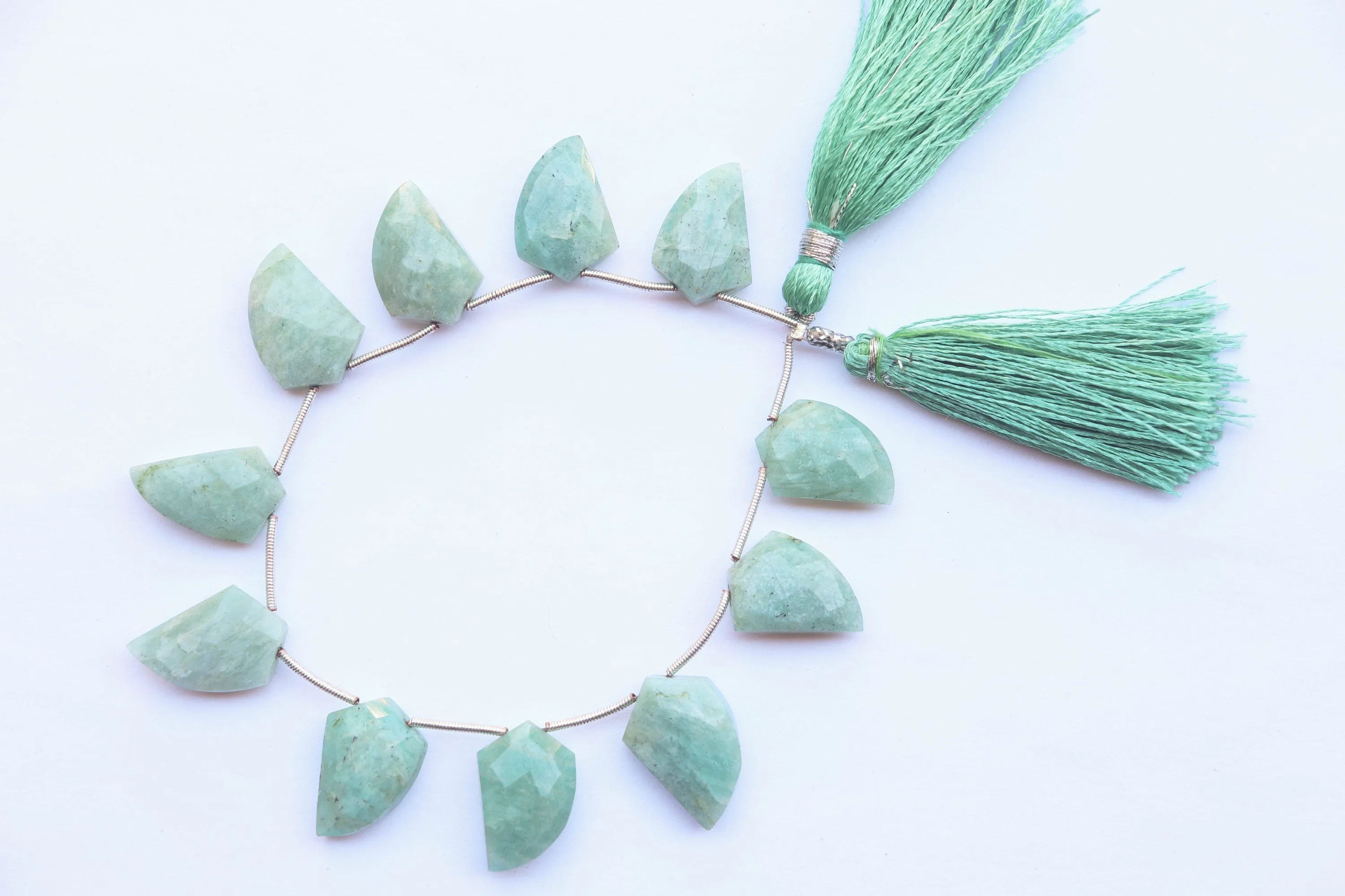 AMAZONITE Fancy Shape Beads Faceted | 17x20mm | 11 Pieces | Side Drill | Natural Gemstone Beads for jewelry making | Beadsforyourjewellery