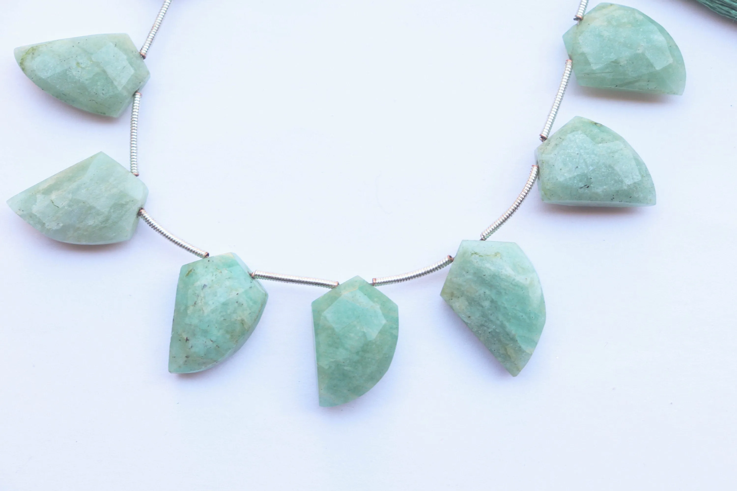 AMAZONITE Fancy Shape Beads Faceted | 17x20mm | 11 Pieces | Side Drill | Natural Gemstone Beads for jewelry making | Beadsforyourjewellery