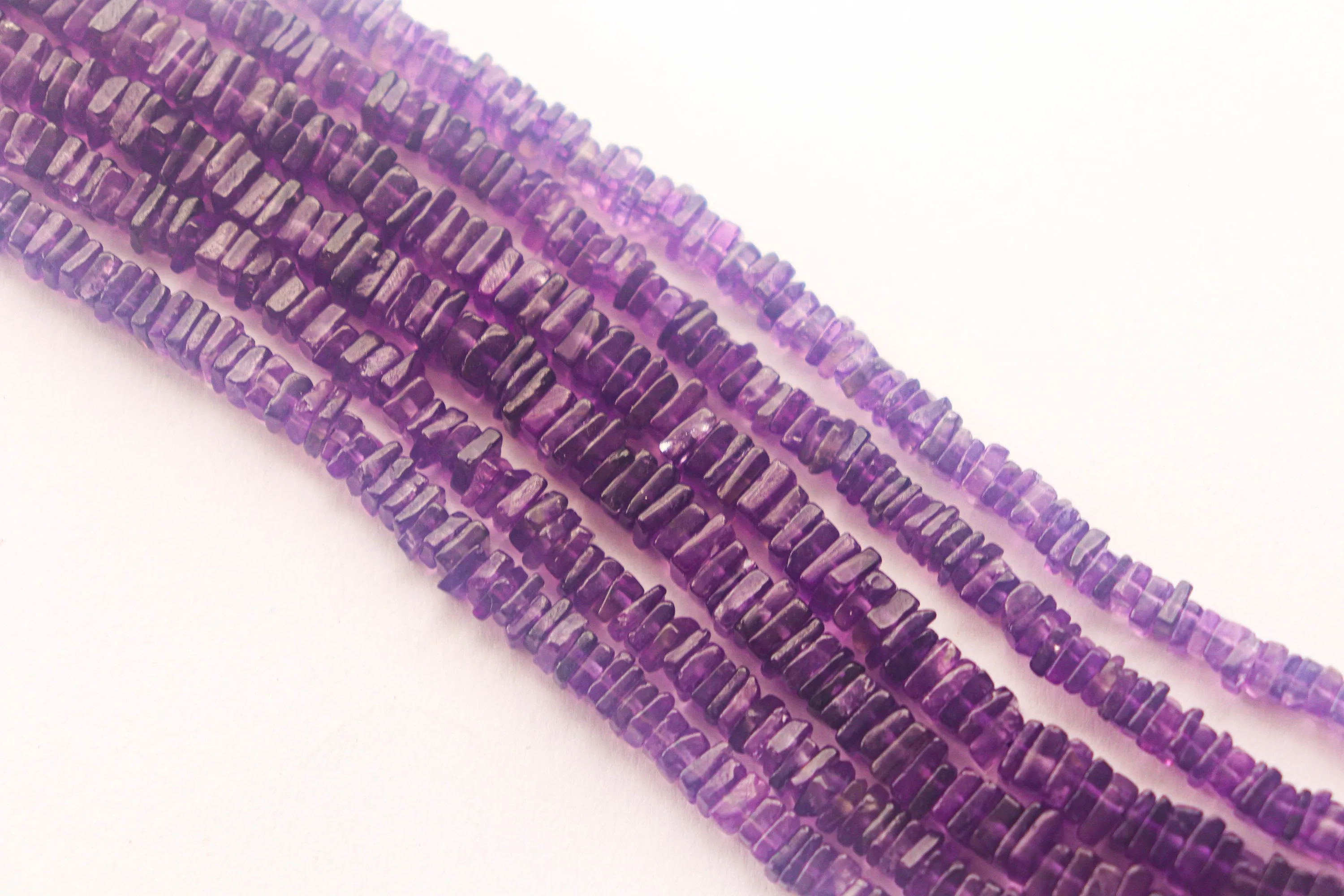 Amethyst Beads Smooth Square Heishi Shape | 4x4mm | 16 Inch Full String | Natural Gemstone Beads for Jewelry making
