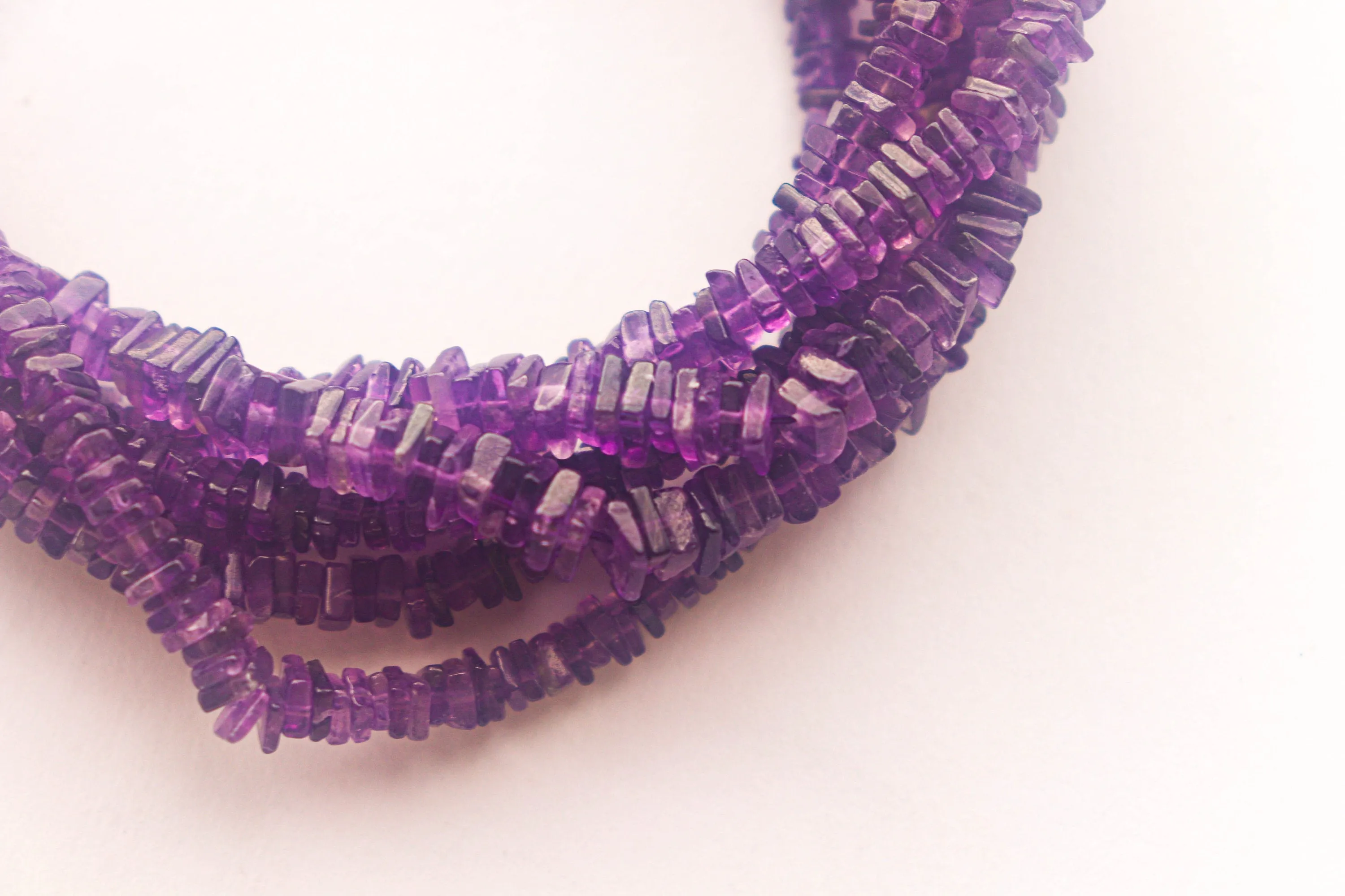 Amethyst Beads Smooth Square Heishi Shape | 4x4mm | 16 Inch Full String | Natural Gemstone Beads for Jewelry making
