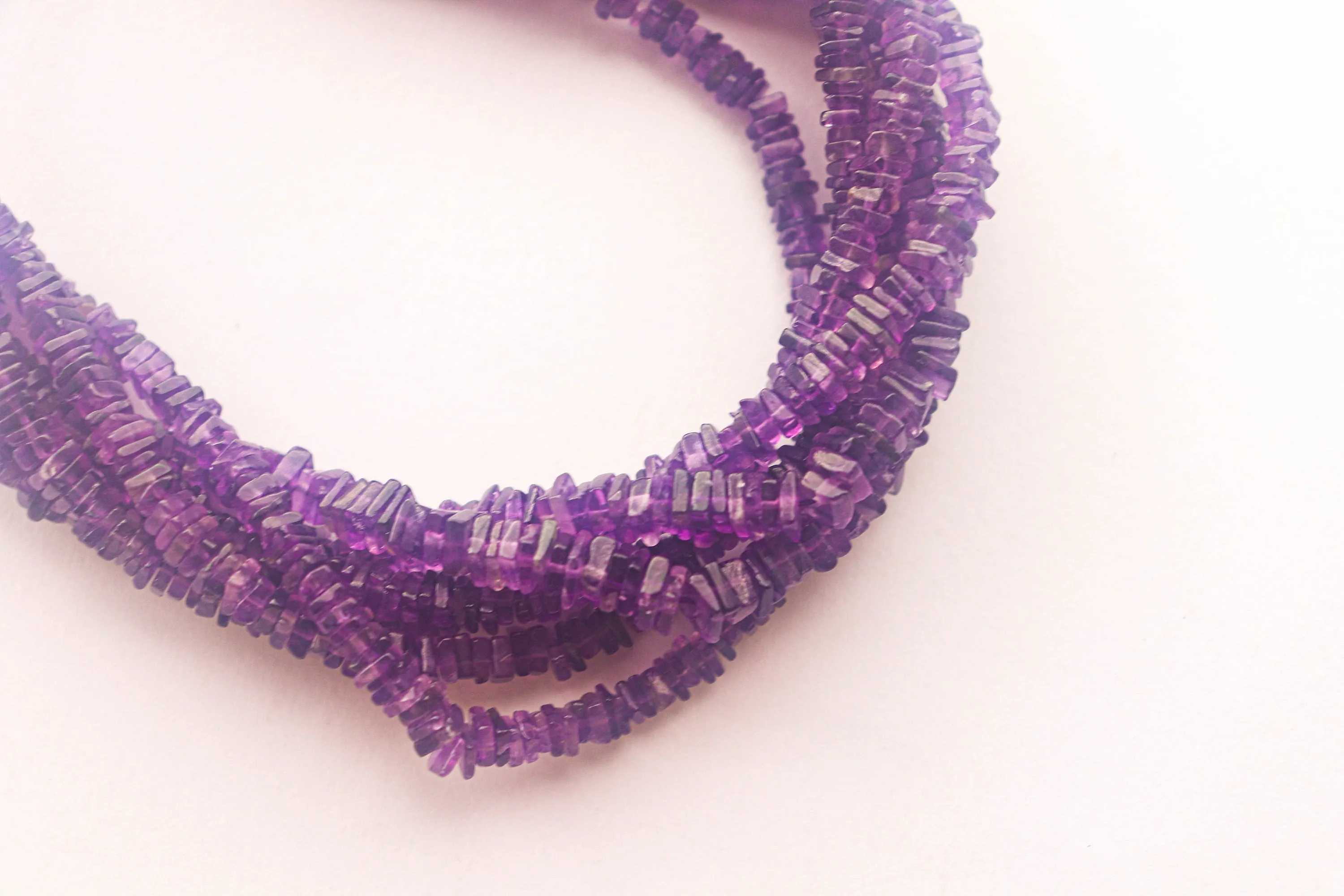 Amethyst Beads Smooth Square Heishi Shape | 4x4mm | 16 Inch Full String | Natural Gemstone Beads for Jewelry making