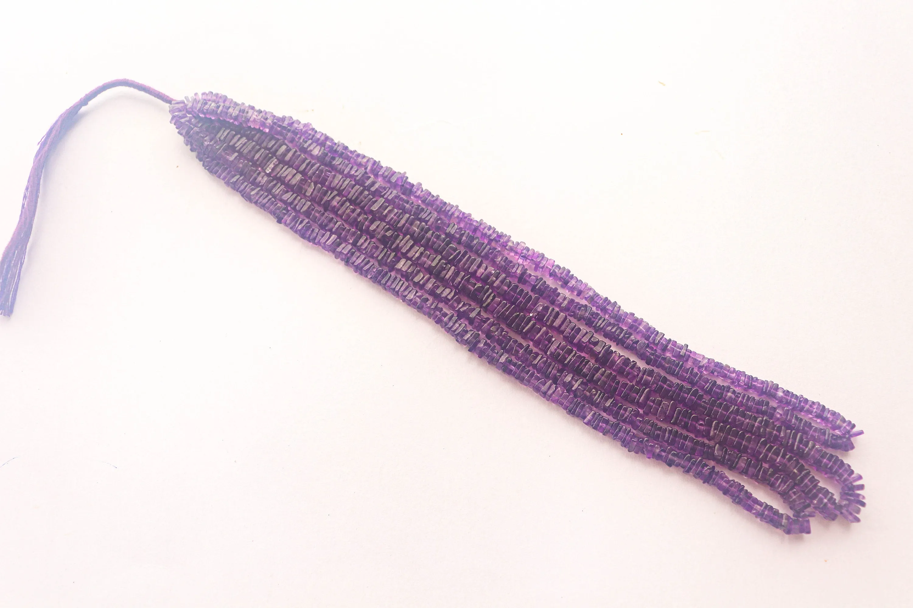 Amethyst Beads Smooth Square Heishi Shape | 4x4mm | 16 Inch Full String | Natural Gemstone Beads for Jewelry making
