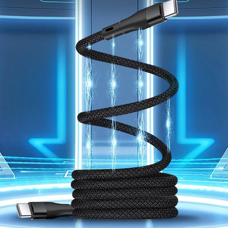 Anti Tangles 60W Type-C to C Magnetic Charge Cable-Black