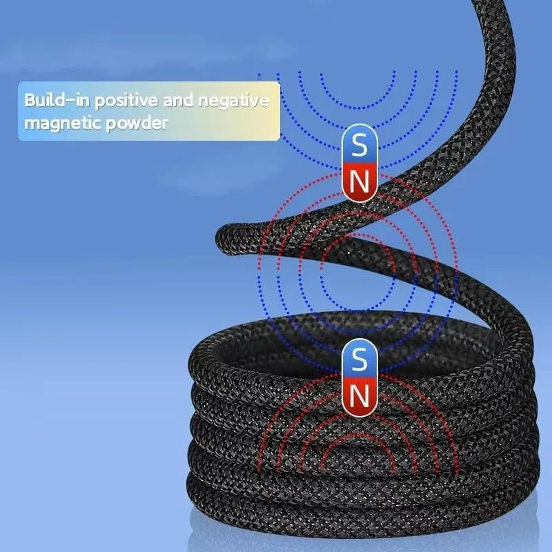 Anti Tangles 60W Type-C to C Magnetic Charge Cable-Black