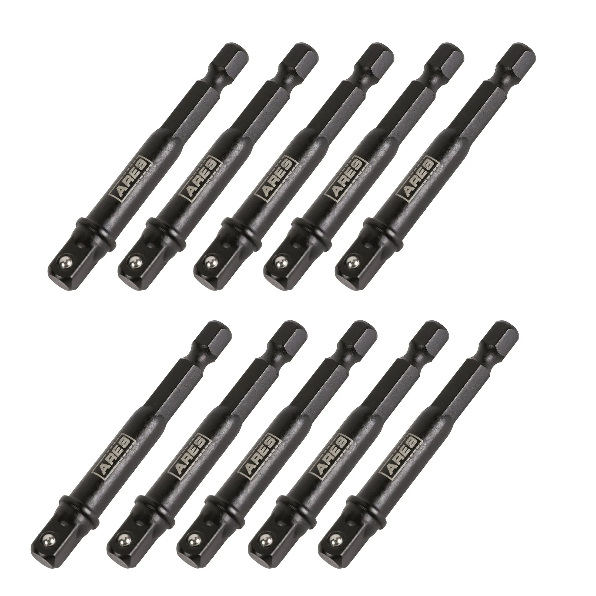 ARES 70384 - 10-Piece 1/4-Inch Drive 3-Inch Impact Grade Socket Adapter Set