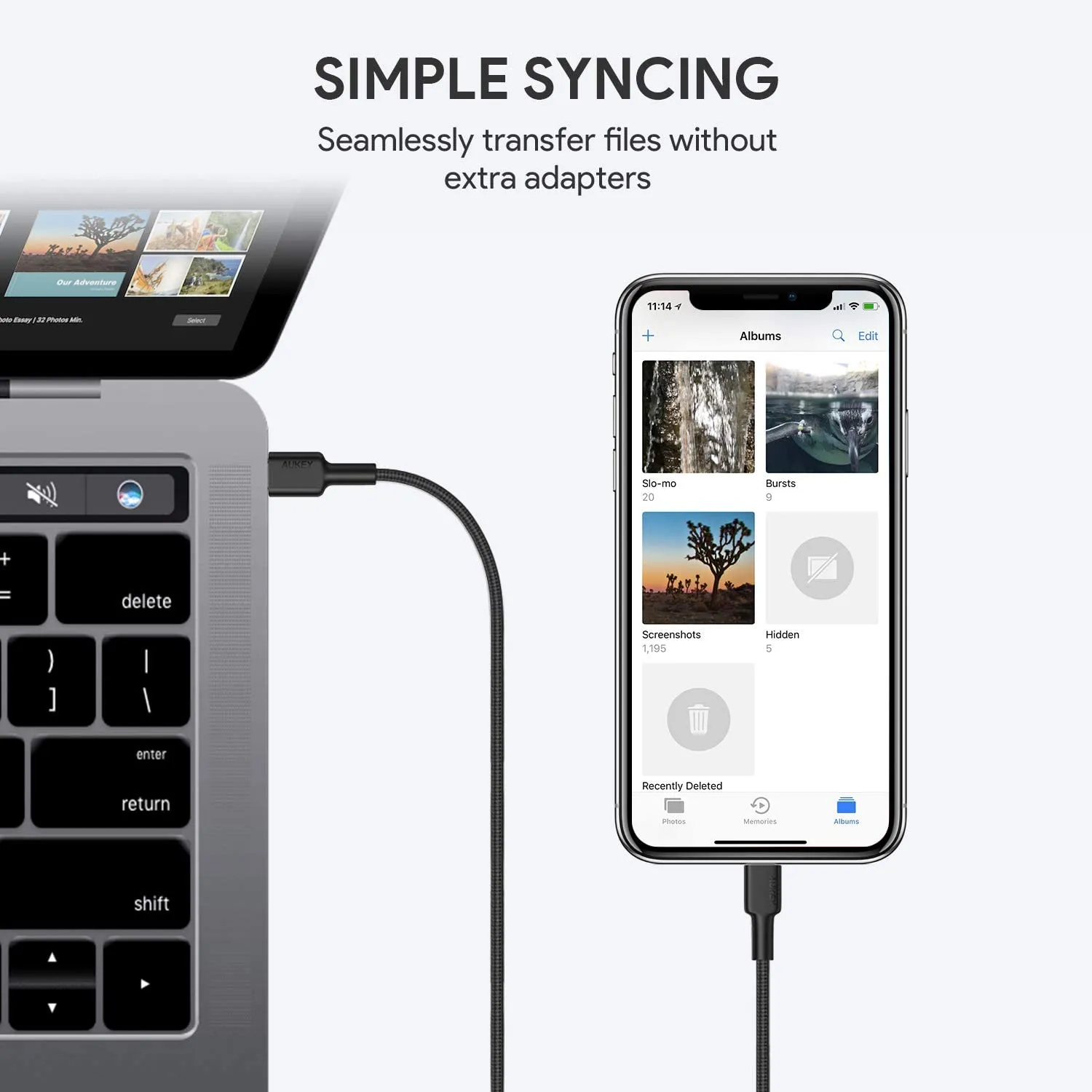 Aukey Braided Nylon USB C To Lightning Cable