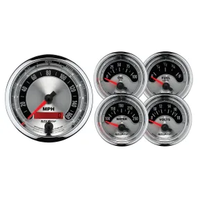 AutoMeter 1202 GAUGE KIT; 5 PC.; 3 3/8in./2 1/16in.; ELEC. SPEEDOMETER; AMERICAN MUSCLE