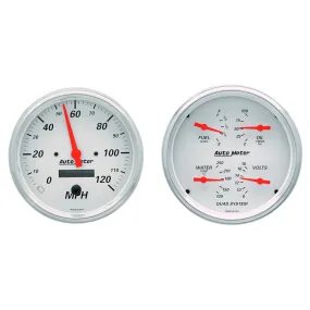 AutoMeter 1303 2 PC. GAUGE KIT; 5in. QUAD/SPEEDOMETER; 240-33 O; ARCTIC WHITE