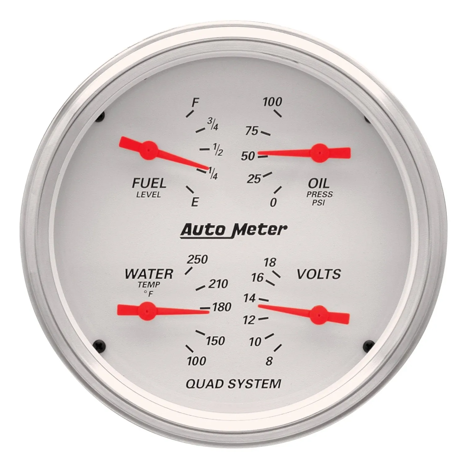 AutoMeter 1303 2 PC. GAUGE KIT; 5in. QUAD/SPEEDOMETER; 240-33 O; ARCTIC WHITE