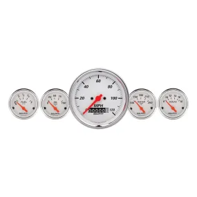 AutoMeter 1340 GAUGE KIT; 5 PC.; 3 3/8in./2 1/16in.; ELEC. SPEEDOMETER; ARCTIC WHITE