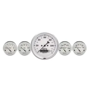 AutoMeter 1600 2 PC. GAUGE KIT; 3-3/8in. QUAD/SPEEDOMETER; 240-33 O; OLD TYME WHITE