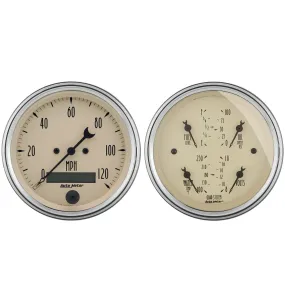 AutoMeter 1800 2 PC. GAUGE KIT; 3-3/8in. QUAD/SPEEDOMETER; 240-33 O; ANTIQUE BEIGE