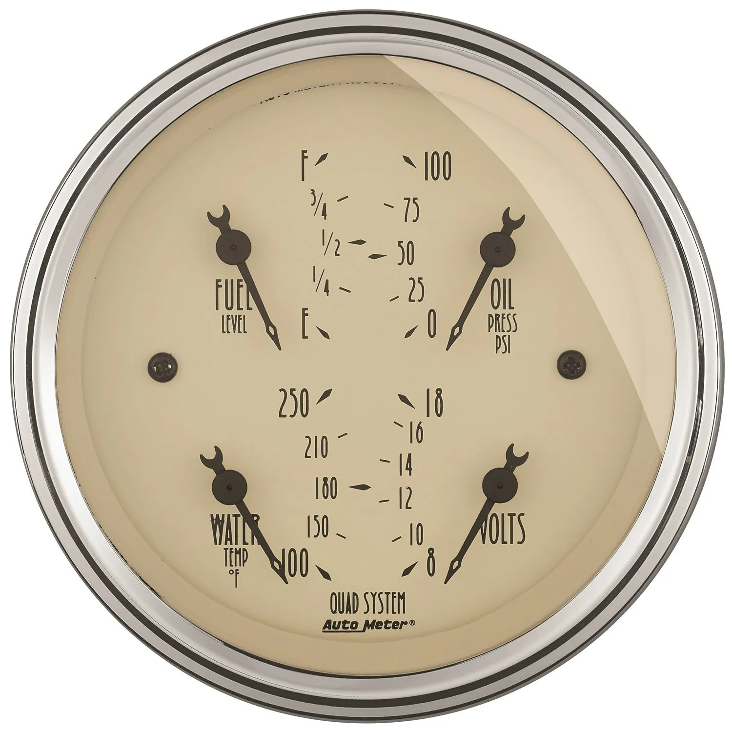 AutoMeter 1800 2 PC. GAUGE KIT; 3-3/8in. QUAD/SPEEDOMETER; 240-33 O; ANTIQUE BEIGE