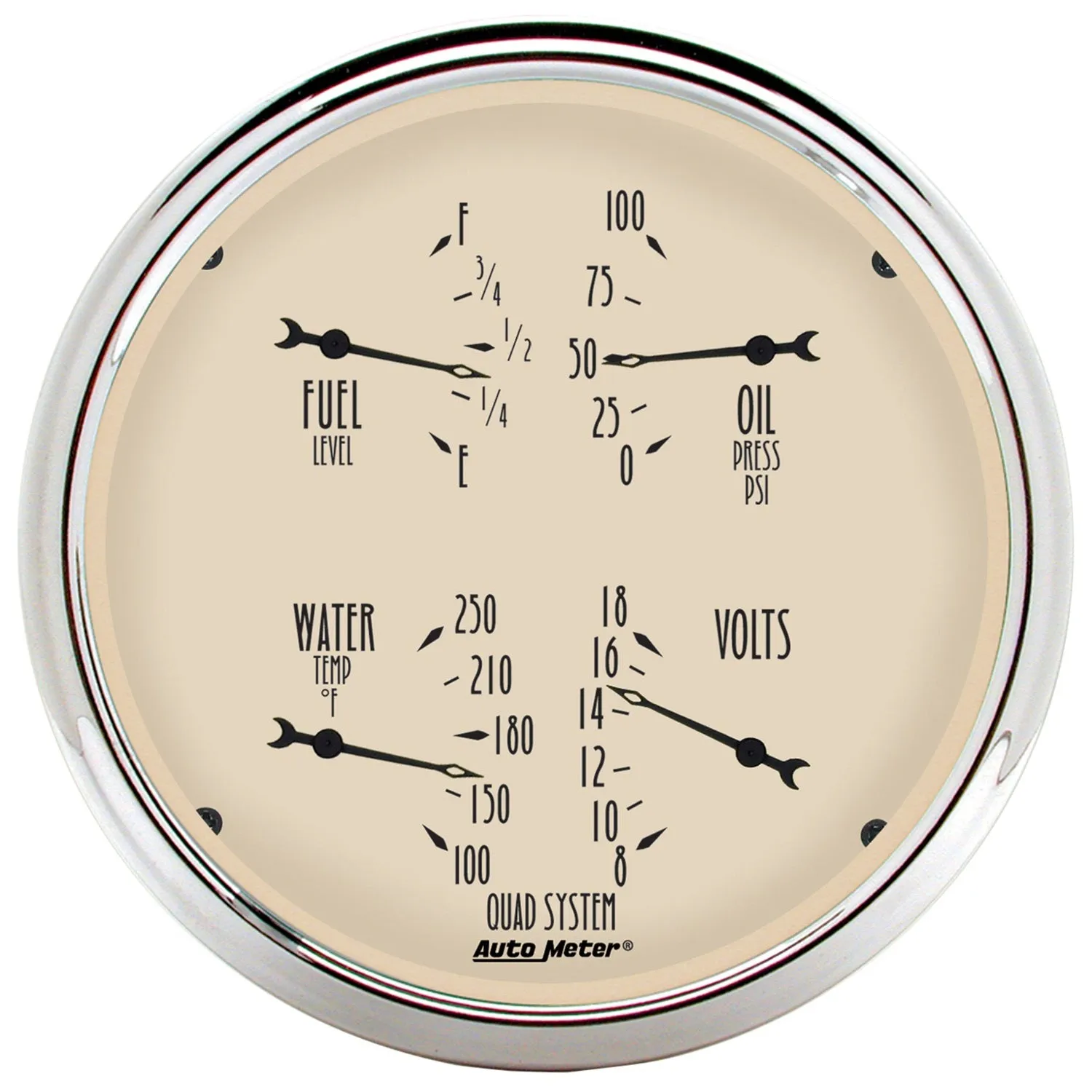AutoMeter 1803 2 PC. GAUGE KIT; 5in. QUAD/SPEEDOMETER; 240-33 O; ANTIQUE BEIGE
