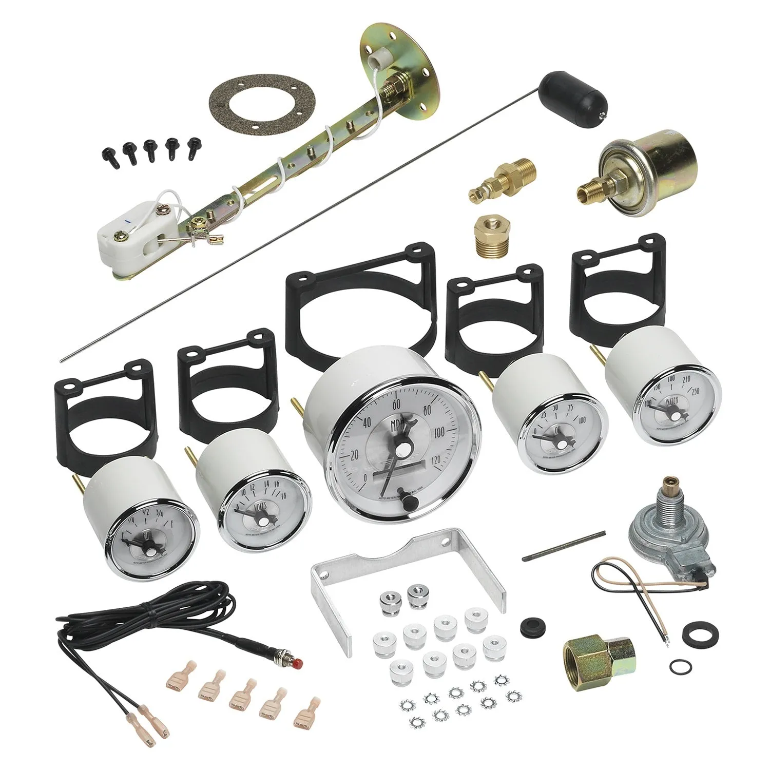 AutoMeter 2006 GAUGE KIT; 5 PC.; 3 3/8in./2 1/16in.; ELEC. SPEEDO W/LCD ODO; PRESTIGE PEARL
