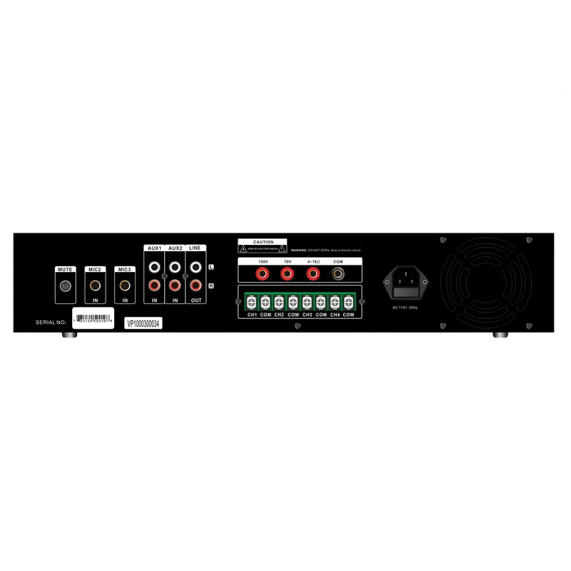 AVP100 - 100W 4-Zone 70v/100v/4-16Ω Commercial Mixer Amplifier