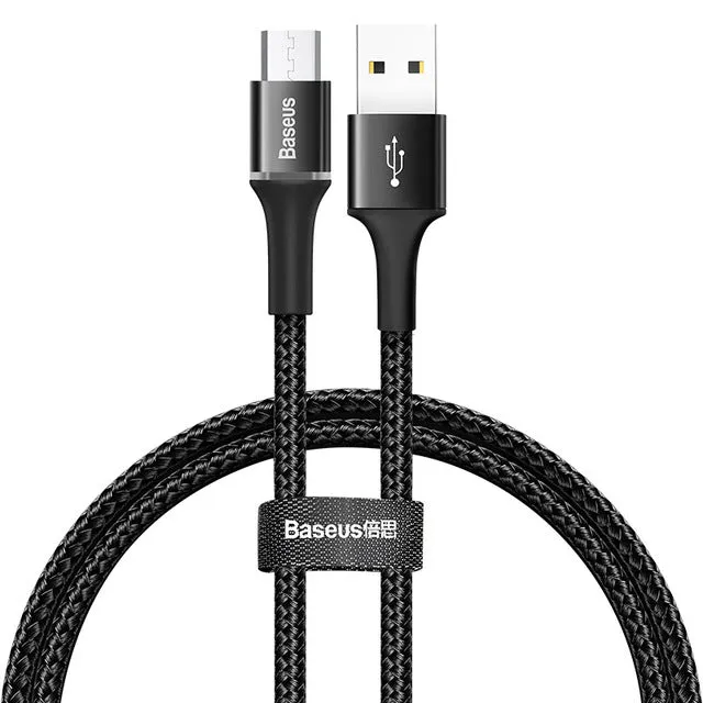 Baseus LED Lighting Micro USB Cable 3A Fast Charging Charger Microusb Cable For Samsung Xiaomi Android Mobile Phone Wire Cord 2m