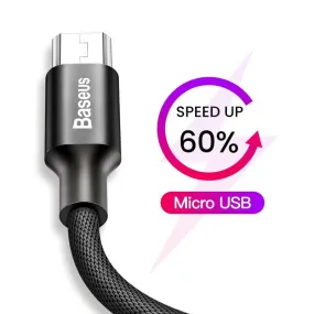 Baseus Micro USB Cable Fast Charging Microusb Charger Cable For Samsung Xiaomi Data Wire Cord Android Mobile Phone Cables 1m 2m