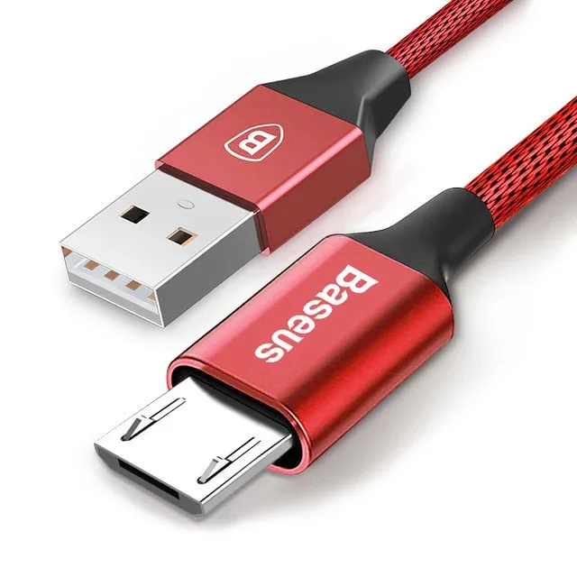 Baseus Micro USB Cable Fast Charging Microusb Charger Cable For Samsung Xiaomi Data Wire Cord Android Mobile Phone Cables 1m 2m