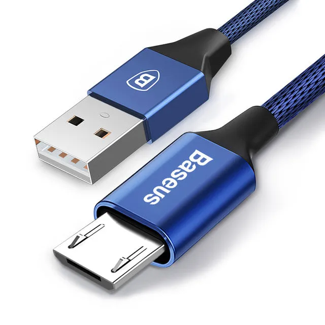 Baseus Micro USB Cable Fast Charging Microusb Charger Cable For Samsung Xiaomi Data Wire Cord Android Mobile Phone Cables 1m 2m