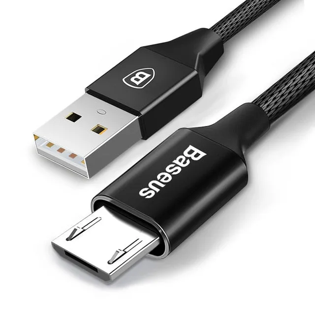 Baseus Micro USB Cable Fast Charging Microusb Charger Cable For Samsung Xiaomi Data Wire Cord Android Mobile Phone Cables 1m 2m