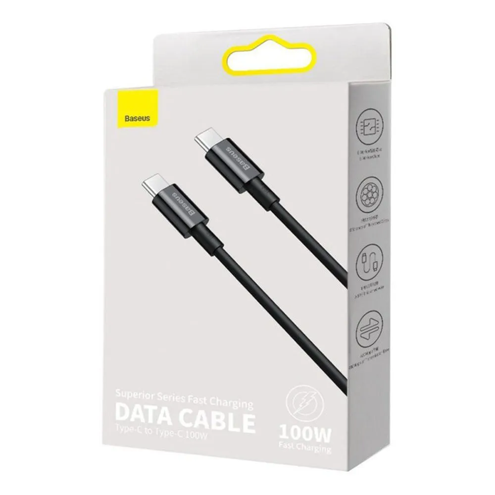 Baseus Superior Series CATYS-C01 Type-C To Type-C Cable 100W Fast Charging 2m - Black